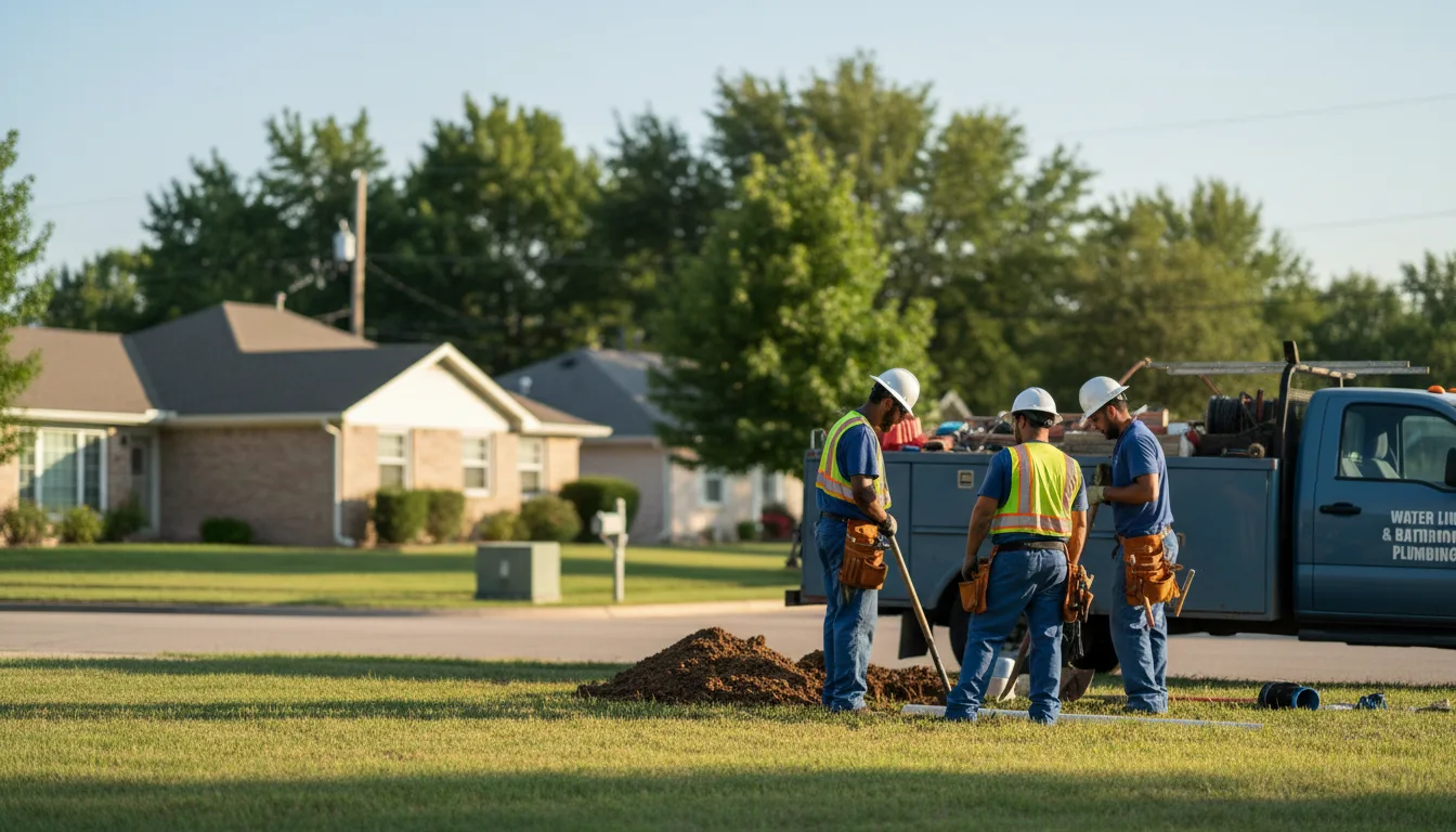 Residential water line and bathroom plumbing service in Paducah, TX